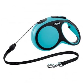 FLEXI Comfort M, lesă retractabilă câini, 20kg, șnur, 8m, albastru