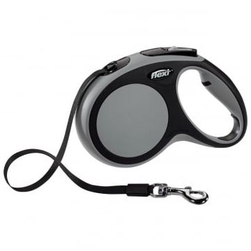 FLEXI Comfort M, lesă retractabilă câini, 25kg, bandă, 5m, gri