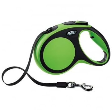 FLEXI Comfort M, lesă retractabilă câini, 25kg, bandă, 5m, verde