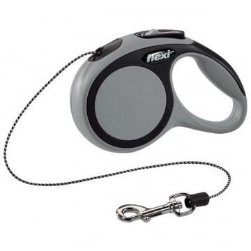 FLEXI Comfort XS, lesă retractabilă câini, 8kg, șnur, 3m, gri