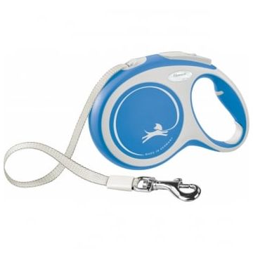 FLEXI New Comfort L, lesă retractabilă câini, 50kg, bandă, 8m, albastru
