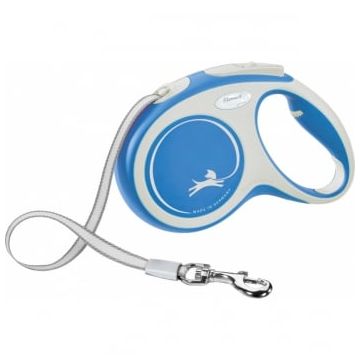 FLEXI New Comfort M, lesă retractabilă câini, 25kg, bandă, 5m, albastru