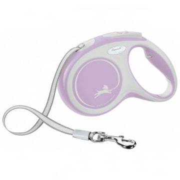 FLEXI New Comfort M, lesă retractabilă câini, 25kg, bandă, 5m, roz