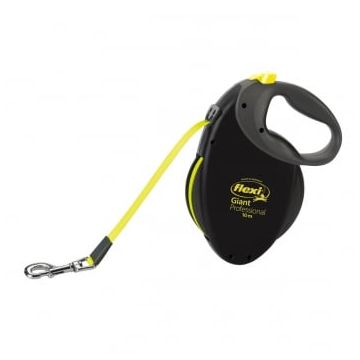 FLEXI Professional Giant L, lesă retractabilă câini, 50kg, bandă, 10m, neon