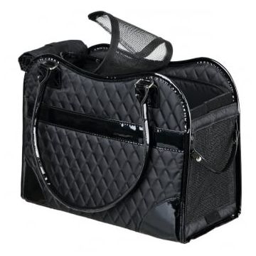 TRIXIE Amina, geantă transport câini și pisici, XS(max. 5kg), piele artificială, deschidere frontală&superioară, cu buzunare, negru, 18 x 29 x 37 cm