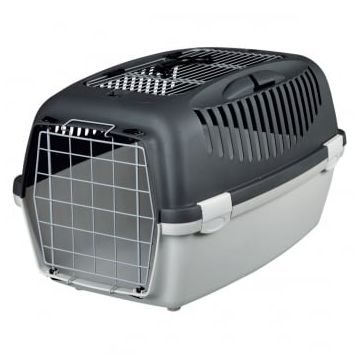 TRIXIE Capri 3, cușcă transport câini și pisici, XS-S(max. 12kg), plastic, deschidere frontală&superioară, gri, 40 x 38 x 61 cm