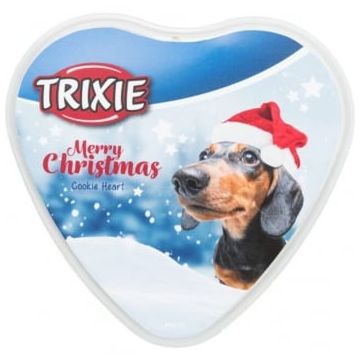 TRIXIE Christmas Cookie Heart, Pui, punguță recompense câini, 300g