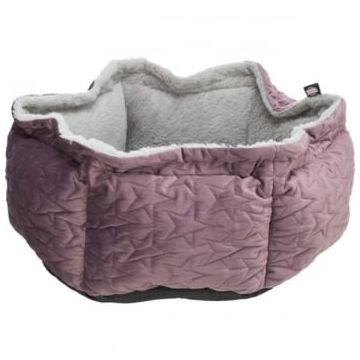TRIXIE Christmas Estelle, pat rotund câini și pisici, XS, poliester, mov și gri, ⌀50 cm
