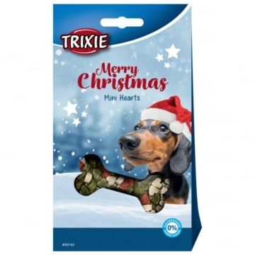 TRIXIE Christmas Mini Hearts, Pui, plic recompense câini, 140g