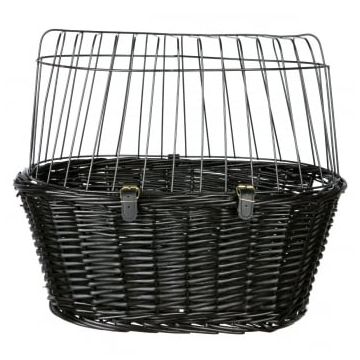 TRIXIE, coș bicicletă câini și pisici, XS(max. 5kg), răchită, deschidere superioară, negru, 50 x 41 x 35 cm