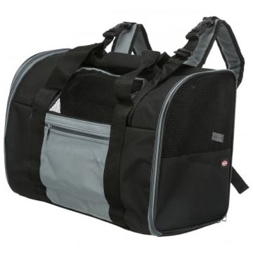 TRIXIE Connor, rucsac transport câini și pisici, XS-S(max. 8kg), nylon, deschidere laterală, cu curea de umăr, negru și gri, 42 x 30 x 21 cm