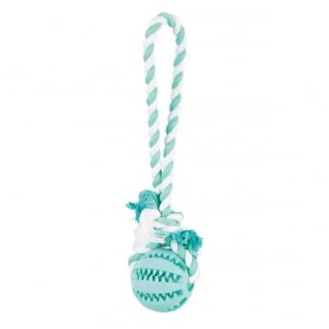 TRIXIE Dentafun, jucărie minge cu sfoară câini, cauciuc, 7cm x 24cm, multicolor