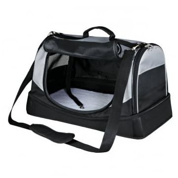 TRIXIE Holly, geantă transport câini și pisici, XS-M(max. 15kg), poliester, deschidere frontală&laterală, cu buzunare, negru și gri, 30 x 30 x 50 cm