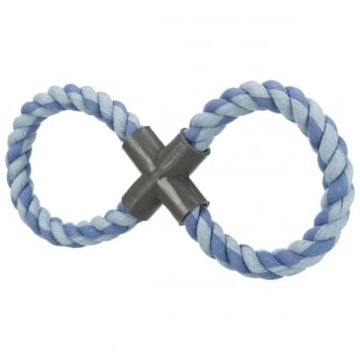 TRIXIE, jucărie cerc din sfoară cu maner din plastic câini, 30cm, multicolor