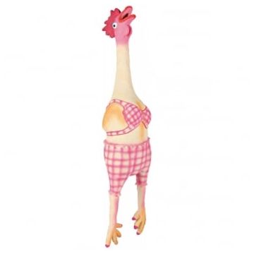Trixie, jucărie găină câini, cu sunet original, latex, 48cm, multicolor