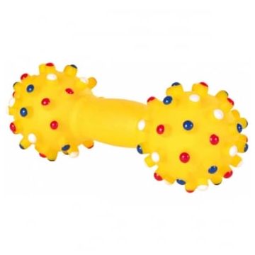 TRIXIE, jucărie ganteră de aport cu țepi câini,cu sunet, vinil, 15cm, multicolor
