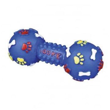 TRIXIE, jucărie halteră câini, cu sunet, vinil, 15cm, multicolor