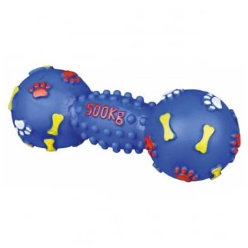 TRIXIE, jucărie halteră câini, cu sunet, vinil, 19cm, multicolor