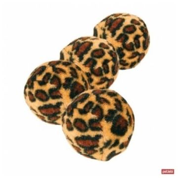 Trixie, jucărie minge leopard, pisici, cu clopoțel, plastic, multicolor, 3.5cm, 4 buc