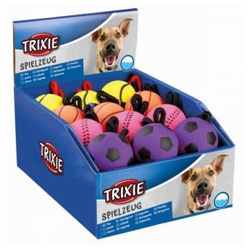Trixie, jucărie minge plutitoare cu sfoară câini, cauciuc, 6 x 30cm, multicolor