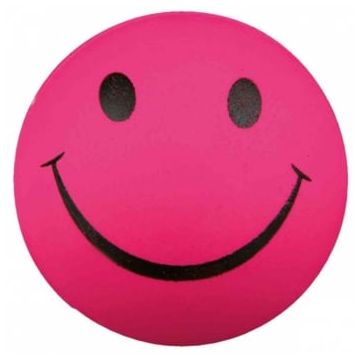 Trixie, jucărie minge smiley câini, cauciuc, 6cm, roz