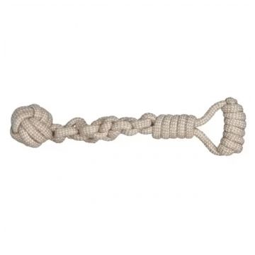 TRIXIE, jucărie sfoară cu minge si maner câini, 8cm x 38cm, alb