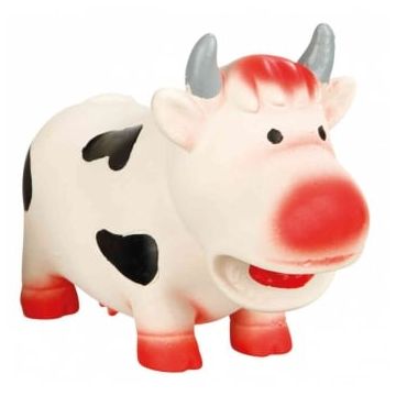 Trixie, jucărie văcuță câini, cu sunet, latex, 19cm, multicolor