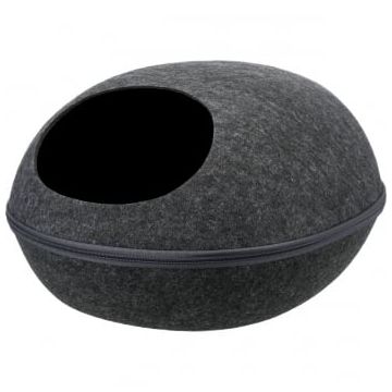 TRIXIE Liva, coș oval câini și pisici, XS, poliester, gri, 40 x 24 x 47 cm
