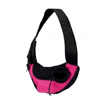 TRIXIE Sling, geantă transport câini și pisici, XS(max. 5kg), poliester, deschidere superioară, cu curea de umăr, roz și negru, 50 x 25 x 18 cm