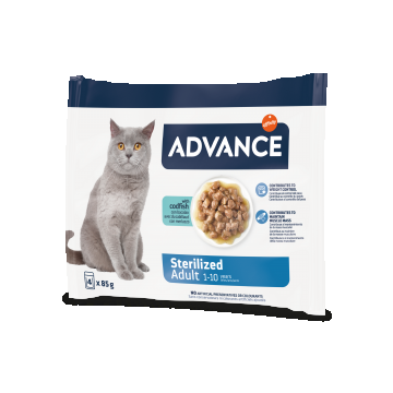 Advance Cat Wet Sterilized Cod Multipack, 4x85 g la reducere