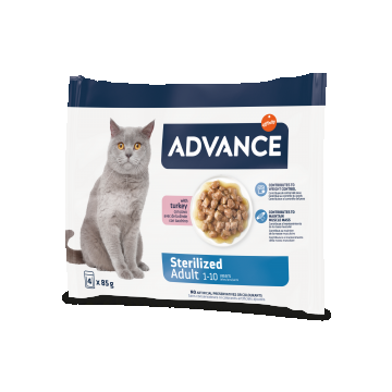 Advance Cat Wet Sterilized Curcan Multipack, 4x85 g