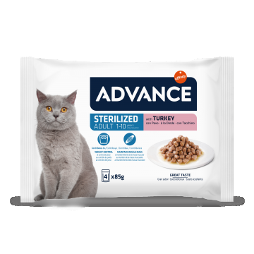 Advance Cat Wet Sterilized Curcan Multipack, 4x85 g