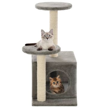 Ansamblu pisici cu stâlpi din funie de sisal 60 cm gri