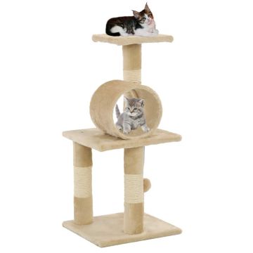 Ansamblu pisici cu stâlpi din funie de sisal bej 65 cm