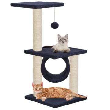 Ansamblu pisici stâlpi din funie sisal 65 cm bleumarin