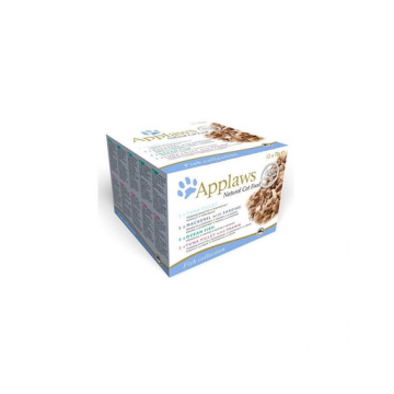 APPLAWS Cat Tin Multipack Fish Collection conserve pisici 48x70g + capac conserva SIMPLY FROM NATURE GRATIS