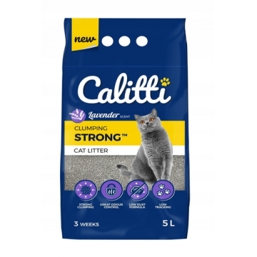 CALITTI Strong Asternut din bentonita pentru pisici, cu levantica 20 L (4 x 5 L)