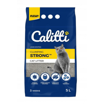 CALITTI Strong Unscented Asternut din bentonita pentru pisici, inodor 20 L (4 x 5 L)