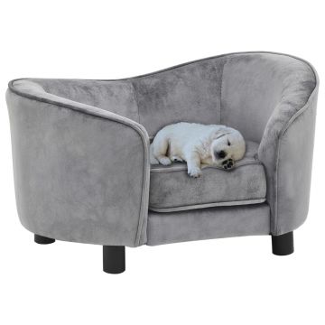 Canapea pentru câini gri 69 x 49 x 40 cm pluș