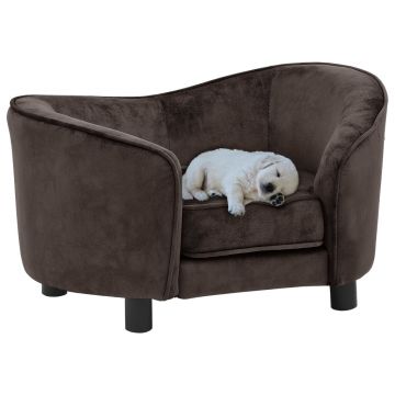 Canapea pentru câini maro 69 x 49 x 40 cm pluș