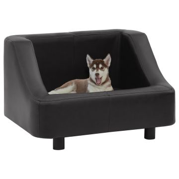 Canapea pentru câini negru 67 x 52 x 40 cm piele ecologică