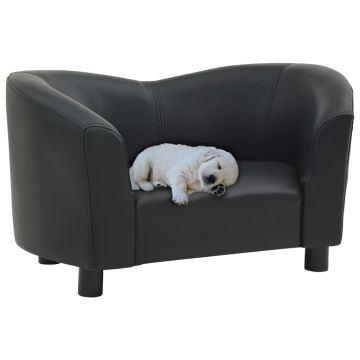 Canapea pentru câini negru 67x41x39 cm piele ecologică