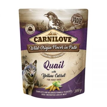 Carnilove Dog Pouch Paté Quail with Yellow Carrot, 300 g