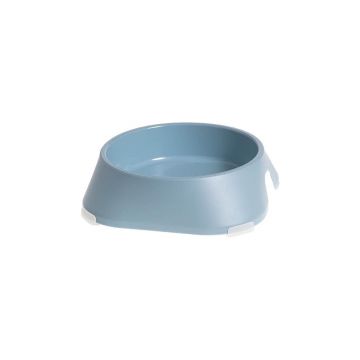 Castron, bol, pentru caine, pisica, suporti antiderapanti,PET reciclat, albastru deschis, marime M, 400 ml, 17.2x17.2x4.8 cm