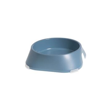 Castron, bol, pentru caine, pisica, suporti antiderapanti,PET reciclat, albastru inchis, marime L, 700 ml, 20.4x20.4x5.4 cm
