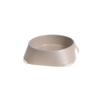 Castron, bol, pentru caine, pisica, suporti antiderapanti,PET reciclat, bej, marime L, 700 ml, 20.4x20.4x5.4 cm