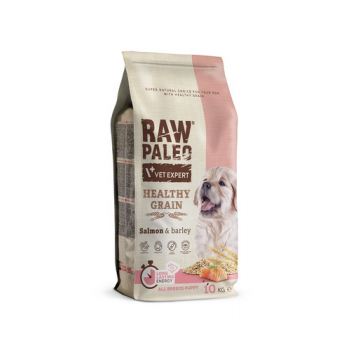 VETEXPERT RAW PALEO Heathy Grain Puppy Salmon 10 kg Sac hrana uscata catei, cu somon