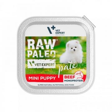 Hrana umeda pentru caini, junior, RAW PALEO PATE, vita, 150 g