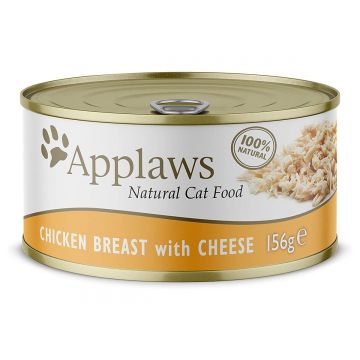 APPLAWS, Piept Pui și Brânză, conservă hrană umedă pisici, (în supă), 70g