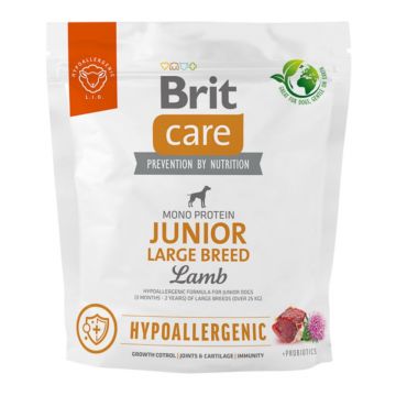 BRIT Care Hypoallergenic, L-XL, Miel, hrană uscată monoproteică câini junior, sistem imunitar & alergii BRIT Care Hypoallergenic Junior Large Breed, L-XL, Miel, hrană uscată monoproteică câini junior, sistem imunitar & alergii, 1kg